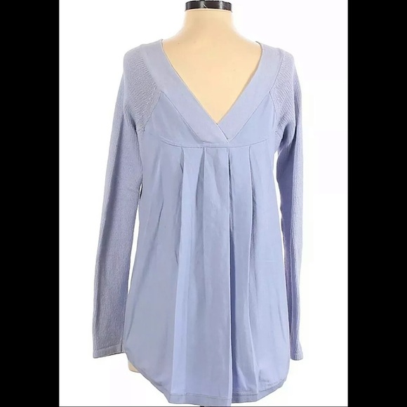 Knitted and Knotted Anthro Purple V Neck Sweater - Picture 3 of 8